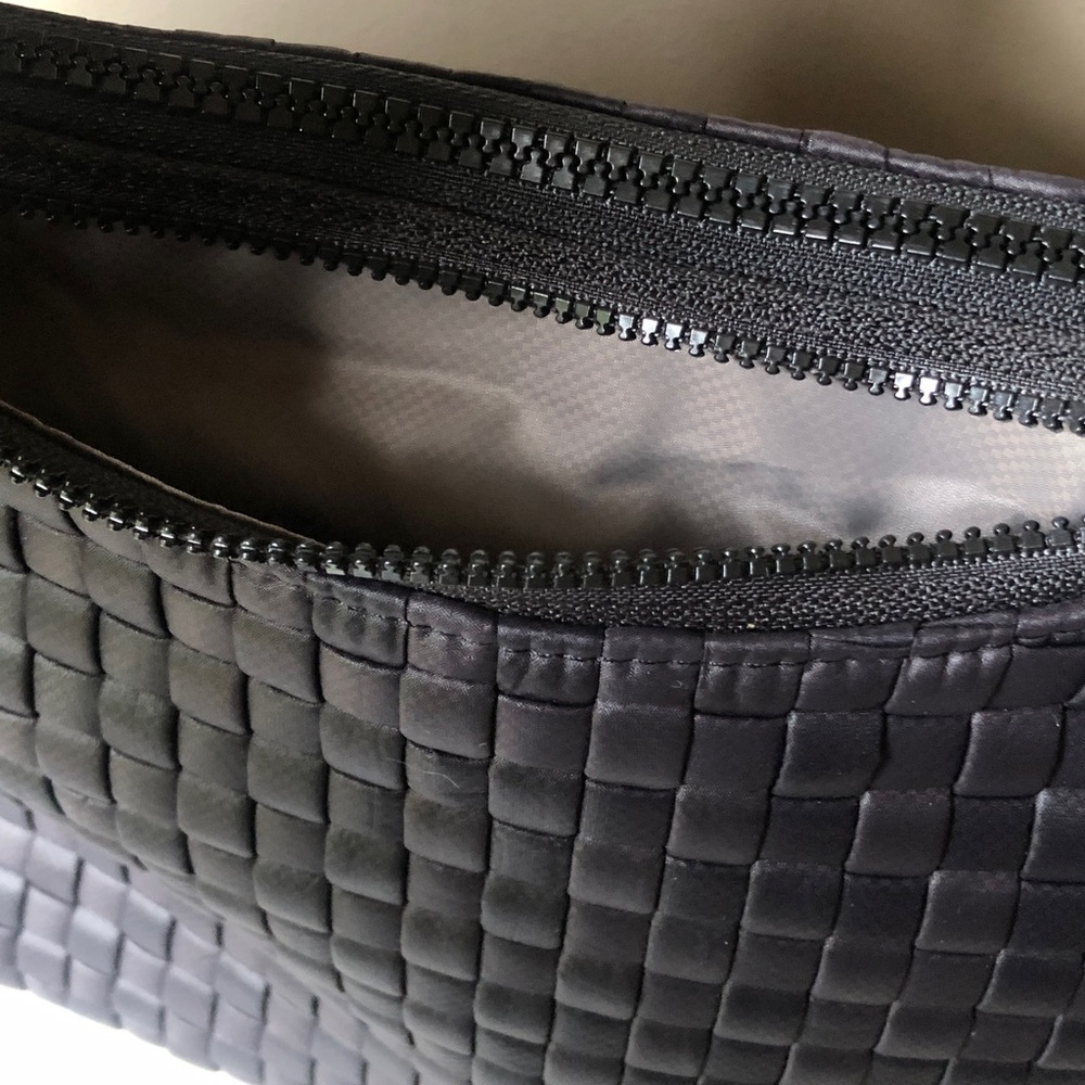 MZ Wallace Black Woven Leather Shoulder Bag - Picture 6 of 8